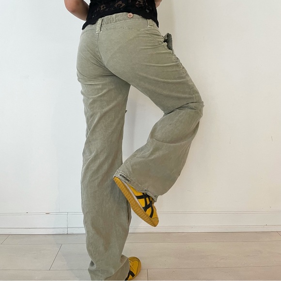 SUPER RARE 1990s Sabotage Khaki Green Low Waist Loose Fit Cargo Pants - Medium - Picture 2 of 6